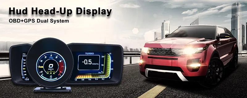 Head UP Display OBD2+GPS On-board Computer RPM Turbo HUD Oil Pressure Water Temp GPS Speedometer Projectors Car Accessories