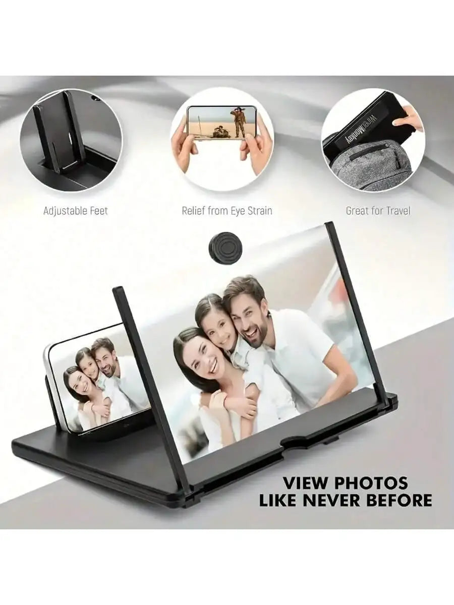 Foldable Phone Screen Magnifier Stand, Convert Smartphone to Tablet, Hands-Free Viewing, Eye Protection Design, Portable Design