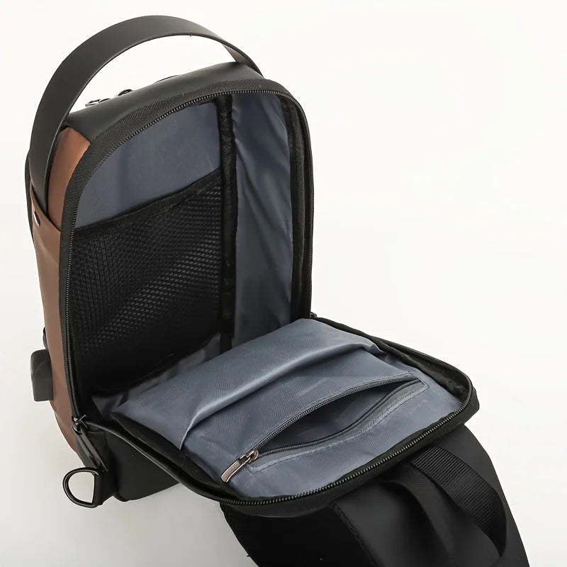 Password Lock Anti-Theft Men's Bag Men's Chest Bag Casual Sports Small Backpack Shoulder Crossbody Bag Motorcycle Bag