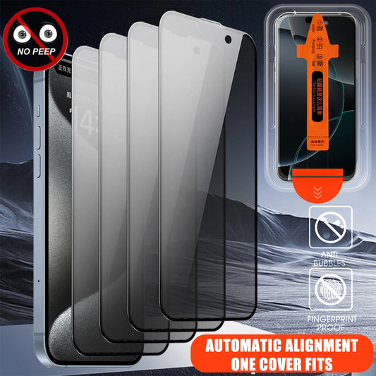 Easy Installation Privacy Screen Protector for iPhone 17 16 Pro Max 16 Plus 17 Air Anti-spy / HD Clear Tempered Glass One-Click