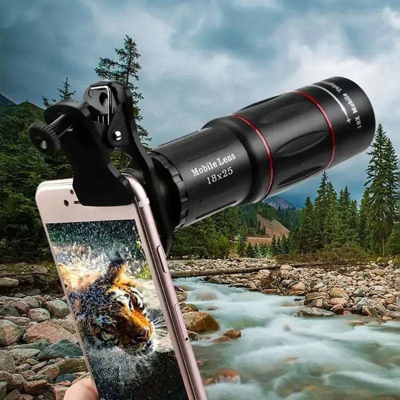 Universal 18x Magnification Mobile Phone Telephoto Lens External Zoom Clip-On Camera Lens for Concerts