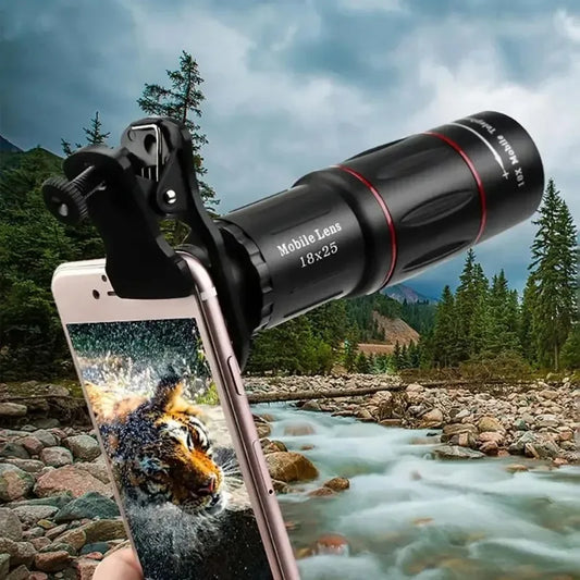 Universal 18x Magnification Mobile Phone Telephoto Lens External Zoom Clip-On Camera Lens for Concerts