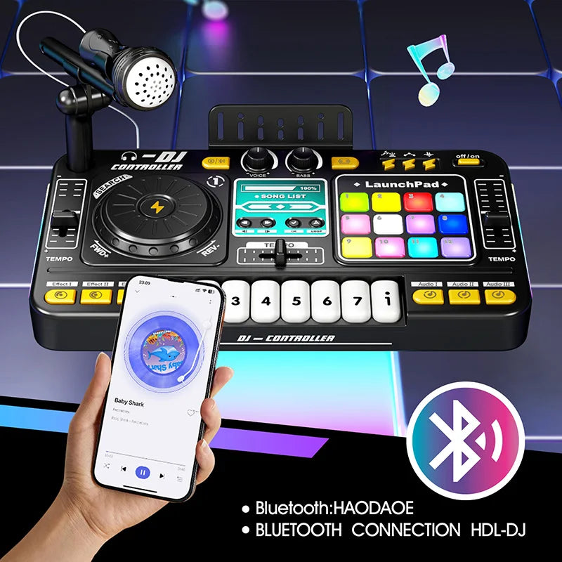 Children's Beginner Educational Electric Musical Instruments Keyboard Simulation Multifunction Microphone DJ Mixer Toys for Kids