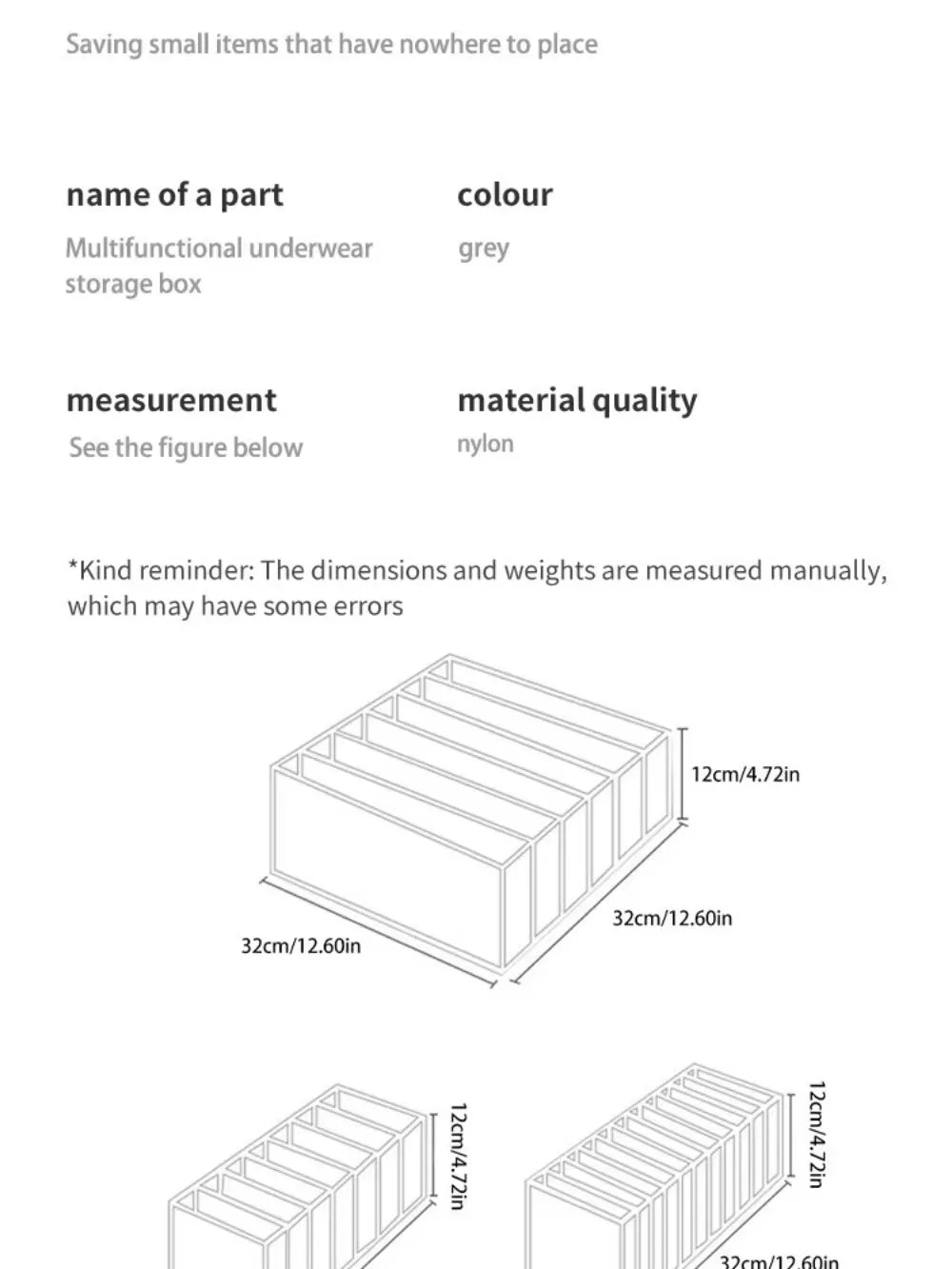 Closet Organizer Underwear Organizer for Wardrobe Clothes Cabinets Drawer Organizers Bra Socks Storage Organizer Box