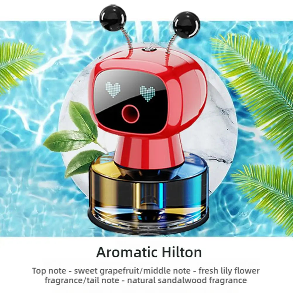 Smart Car Air Freshener AI Rechargeable Car Aroma Diffuser Smart Eyes 4 Levels Of Adjustable Intelligent Car Diffuser Gift