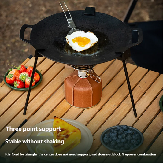 Outdoor BBQ Triangular Bracket Multifunctional Detachable Grill Pot Rack Portable Adjustable with Chain Outdoor Camping Supplies