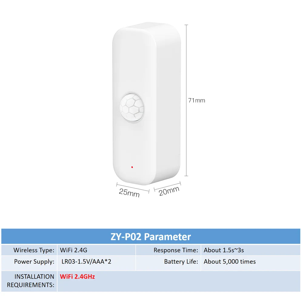 Tuya WiFI Motion Sensor PIR Smart Human Body Home Burglar Sensor APP Remote Control Via Smart Life For Smart Home Support Alexa