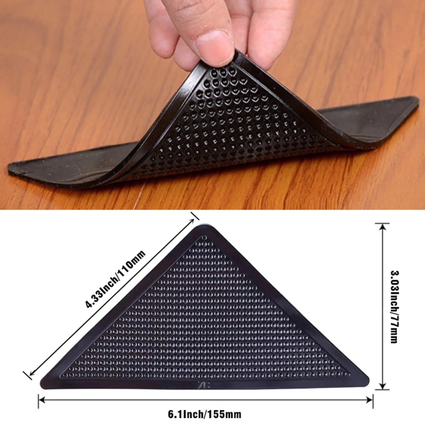 1-5set  Triangle Non Slip Rug Grippers Reusable Anti Slip Carpet Pads Rug Corner Gripper For Tile Floors Carpets Corners Mat