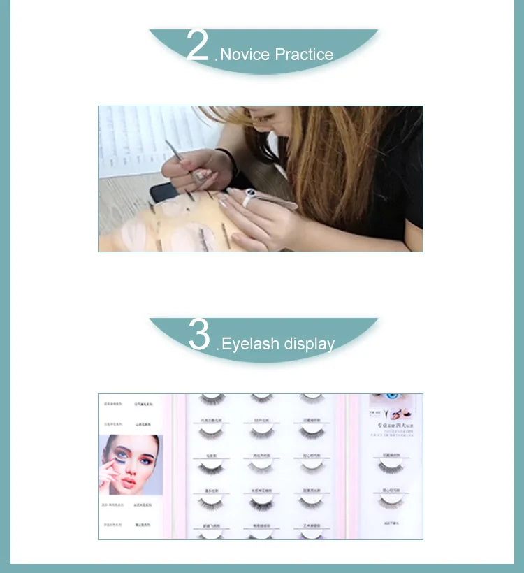 Wholesale Low Price Lash Mannequin Head Practice Kit with 5 Pairs Pratice Strip Lashes for Training Eyelash Extensions 20 - 99 s