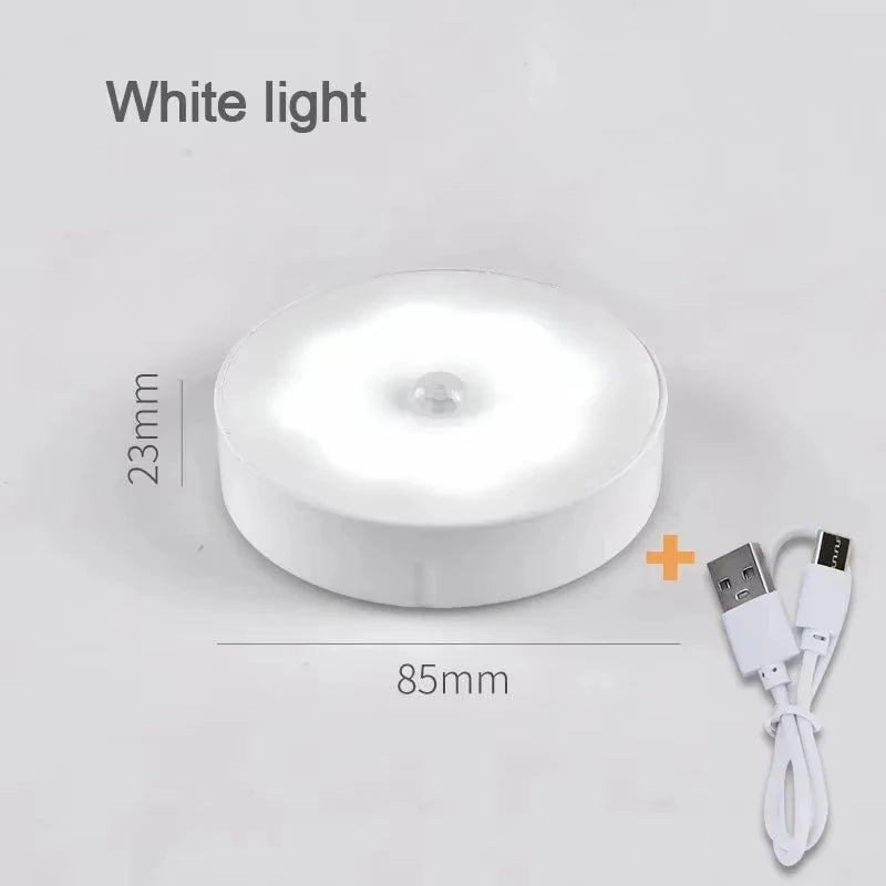 Motion Sensor LED Night Light USB Rechargeable Night Lamp For Kitchen Cabinet Wardrobe Lamp Staircase Wireless LED Closet Light