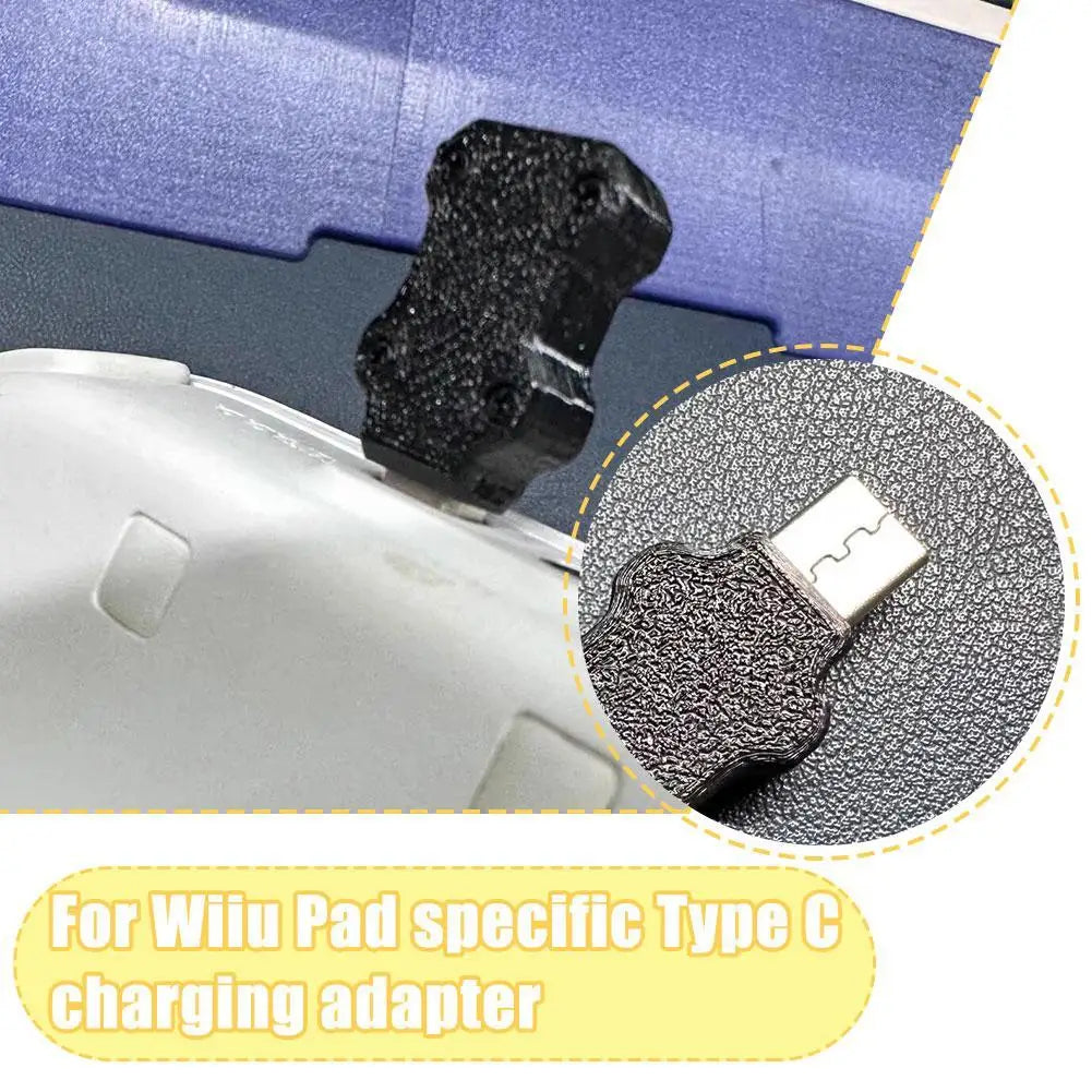 1Pcs 3D Printed For Wii U Pad Dedicated Type-C Charger Adapter - Precision Fit Fast Charge And Drop Resistant