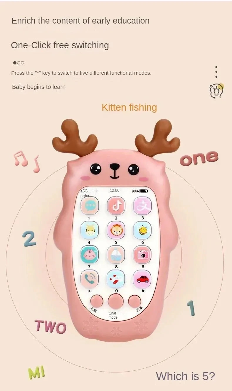 Baby Phone Toys Bilingual Telephone#Teether Music*Voice Toy_Early Educational Learning.Machine&Electronic*Children Gift Baby Toy