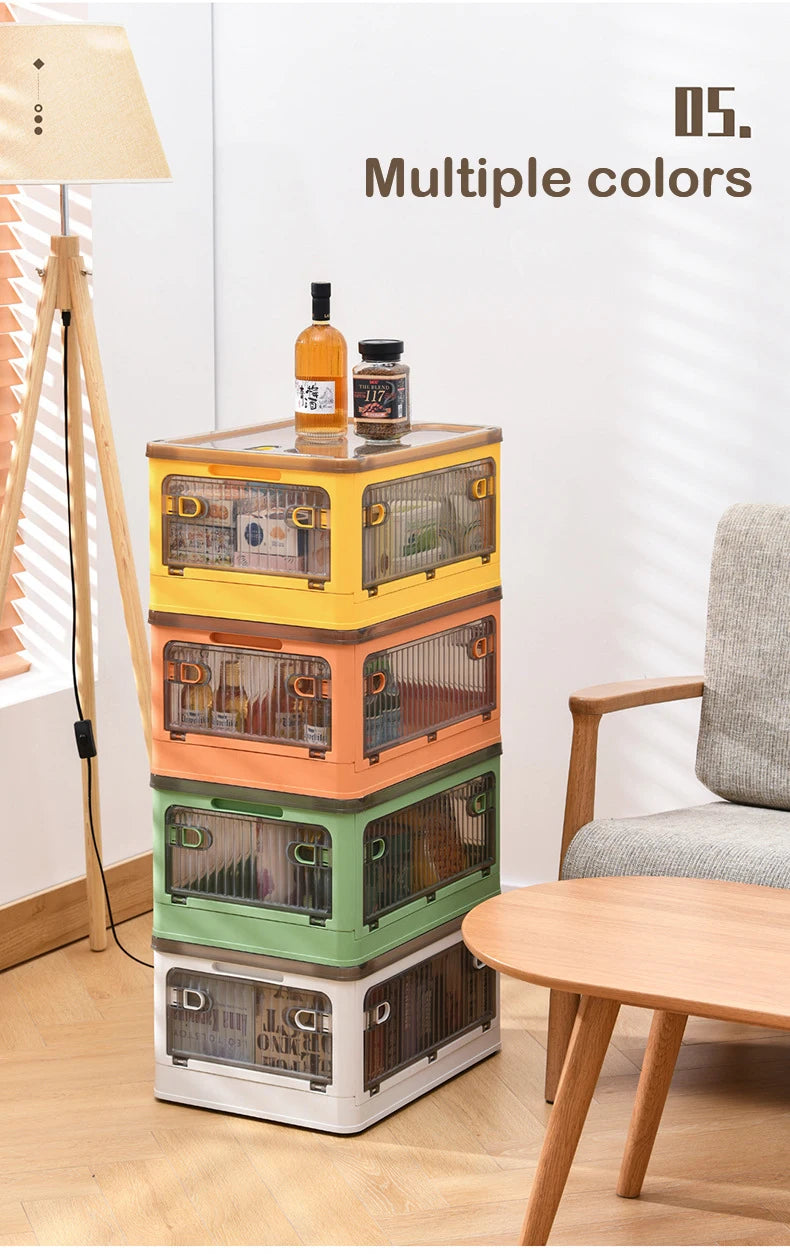 Foldable Storage Box Closet Organizer with Wheels Outdoor Stackable Sundries Organizer Clothes Quilts Toys Books Storage Box