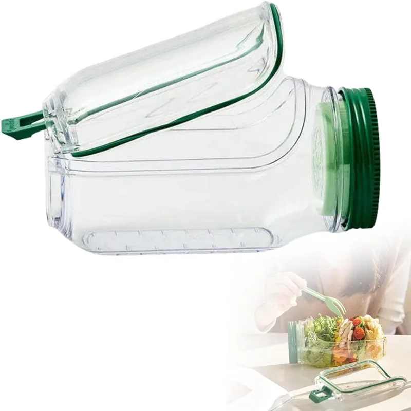 Leakproof Salad Container Plastic Salad Pod Portable Breakfast Fruit Storage Box Keep Fresh Organizer for Picnic Home Office
