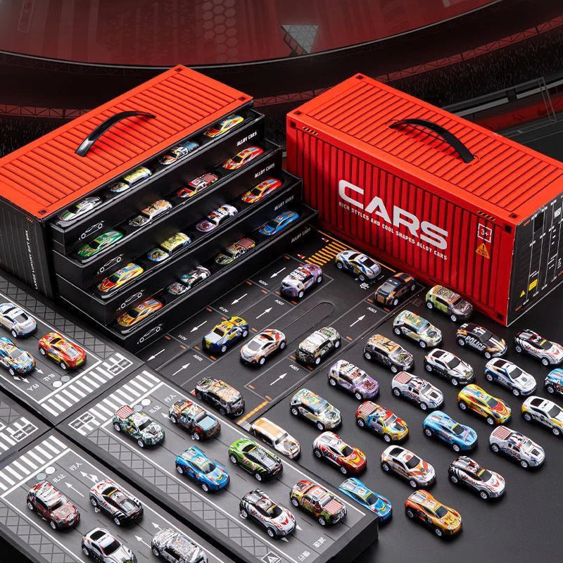 48pcs alloy cars, racing car models, children's toy cars, tin cars, racing car models, classic car models, Christmas g