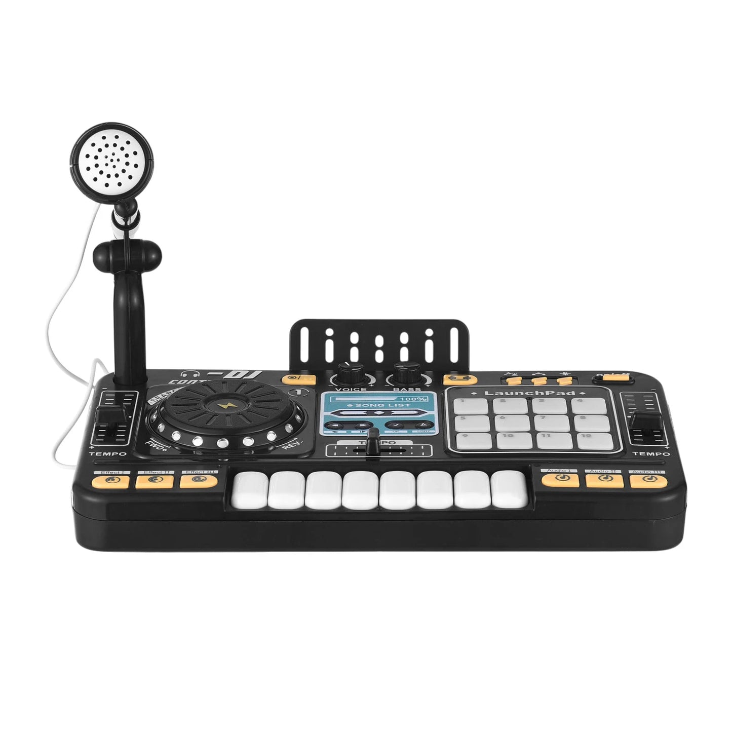 Kid Electricity DJ Mixer with Microphone Electronic Piano Keyboard DJ Turntable Controller Turntable Instrument Kid Birthday Gif