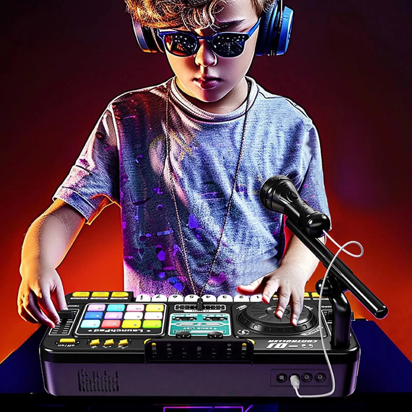 Kids Simulation DJ Mixer Controller Toys, Multi-function Music Effects Electronic Learning Game toys, Birthday Gift For Children