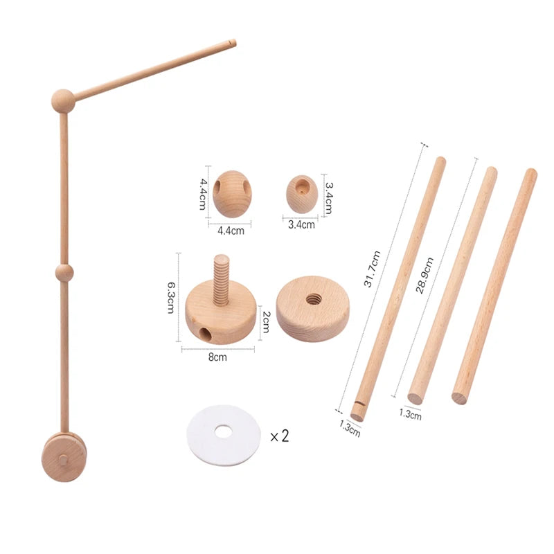 Baby Crib Mobile Rattle Toy 0-12Months Infant Soft Felt mobile Teddy Velvet Bear Bed Bell Hanging Toy Holder Bracket Crib Toy