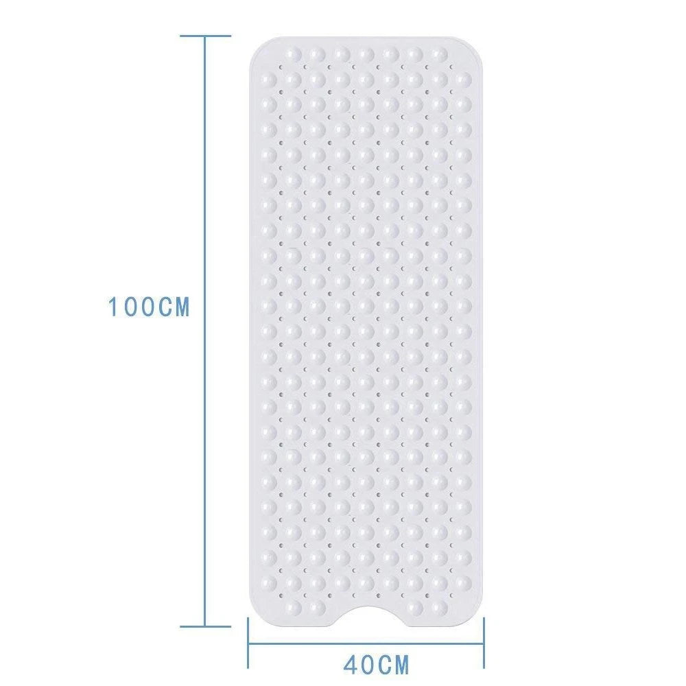 Non-Slip Bath Tub Shower Mat with Suction Cups,Machine Washable Bathroom Mats with Drain, Extra Large Bathtub Mat, 100x40cm