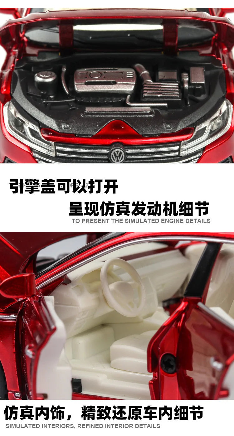 1:32 Volkswagen CC Alloy Toy Car Metal Die-casting Model Sound And Light Pull Back Toy Car Kids Gift Toys For Boys