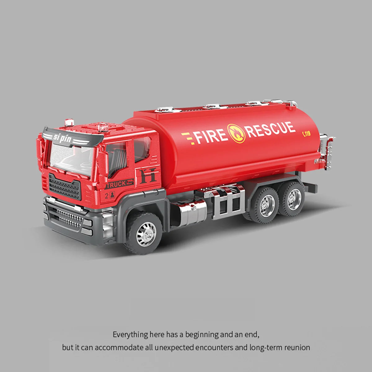 Inertial car toy, alloy head simulation, fire engine, ladder truck, water sprinkler model, boy toy, engineering vehicle toy