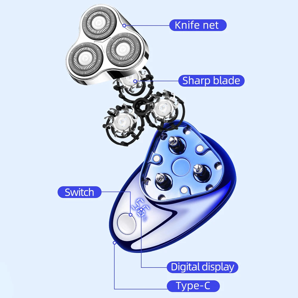 Mini rechargeable electric shaver with digital display - portable and easy-to-use shaver