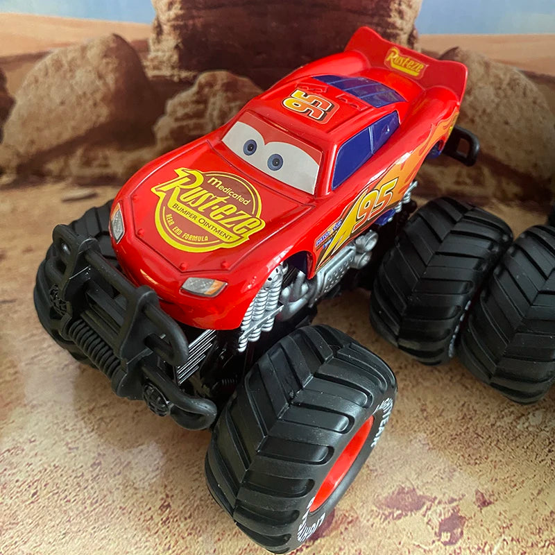 Pixar Cars 2 3 Wrestler Mater And Lightning Mcqueen Racing Series Metal Alloy Vehicle Toys For Kids High Legged Collectible Gift