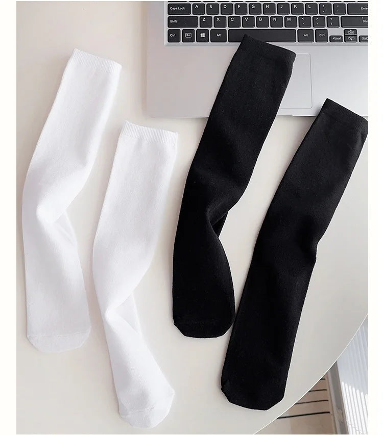 Children's Socks For Girls White Knee High Long Socks For Boys Black Football Socks 1-15Years Student Kids Stockings Spring New