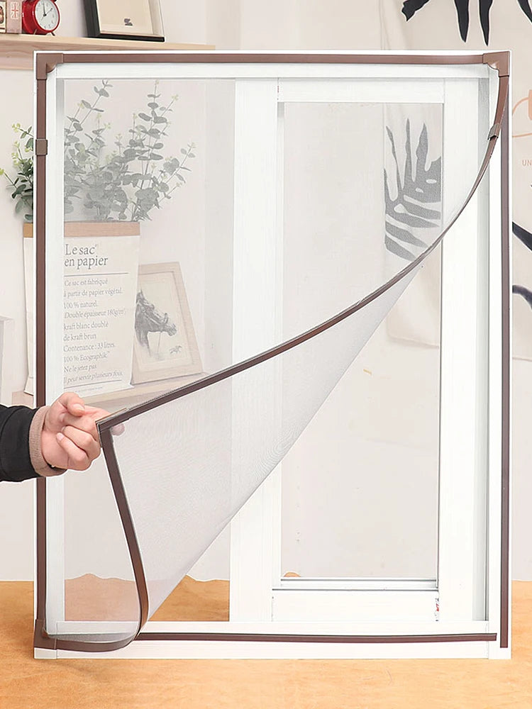 magnetic screen door mosquito net Magnetic Window Screen Tulle Mesh Stealth Customize DIY Mesh Curtain ,PVC accessory，magnetism