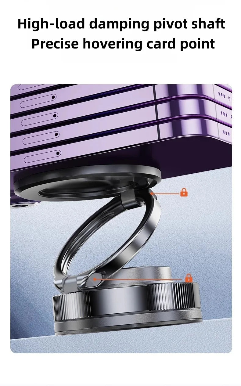 Car Mount Vacuum Magnetic Phone Holder 360° Adjustable Foldable Strong Suction Stand for GPS Phone Auto Dashboard Phone Support