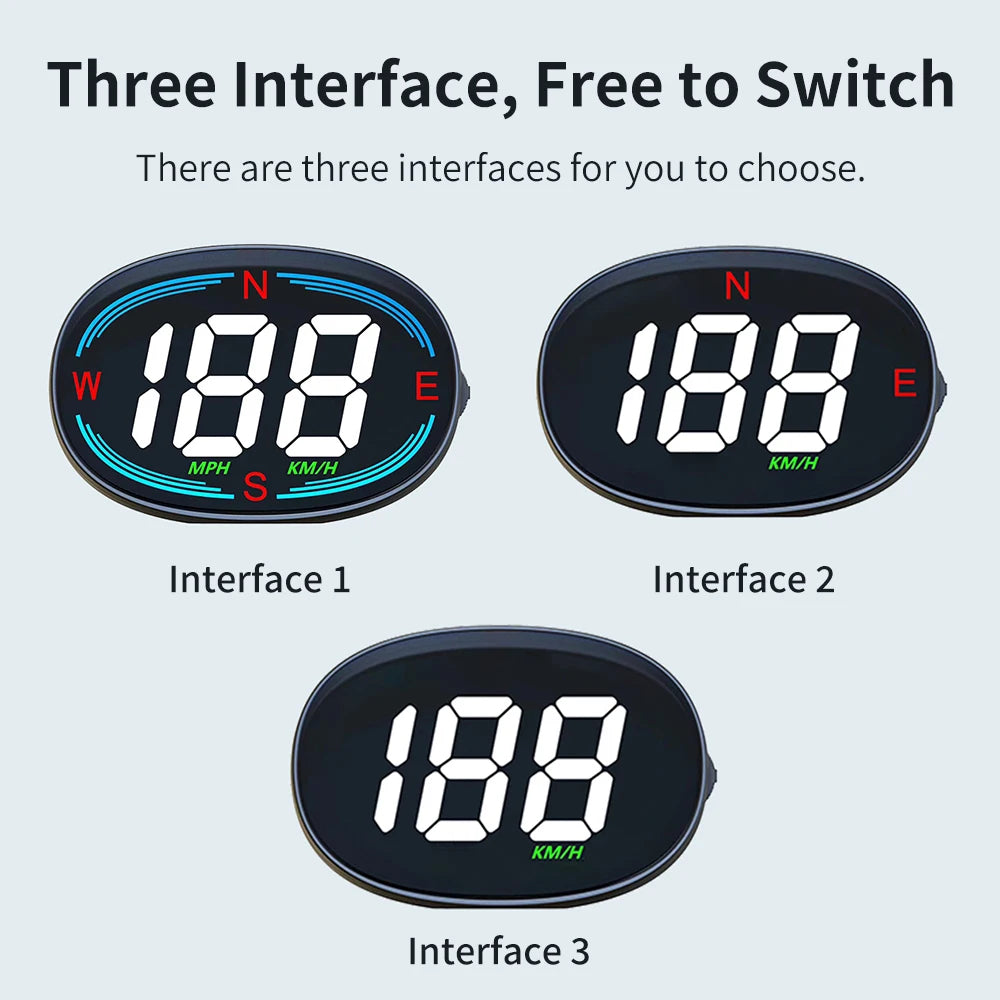 KWHUD H2 HUD Head Up Display GPS Digital Speedometer for Car Speed Gauge Meter MPH KM/H USB Plug&Play Auto Electronics Devices