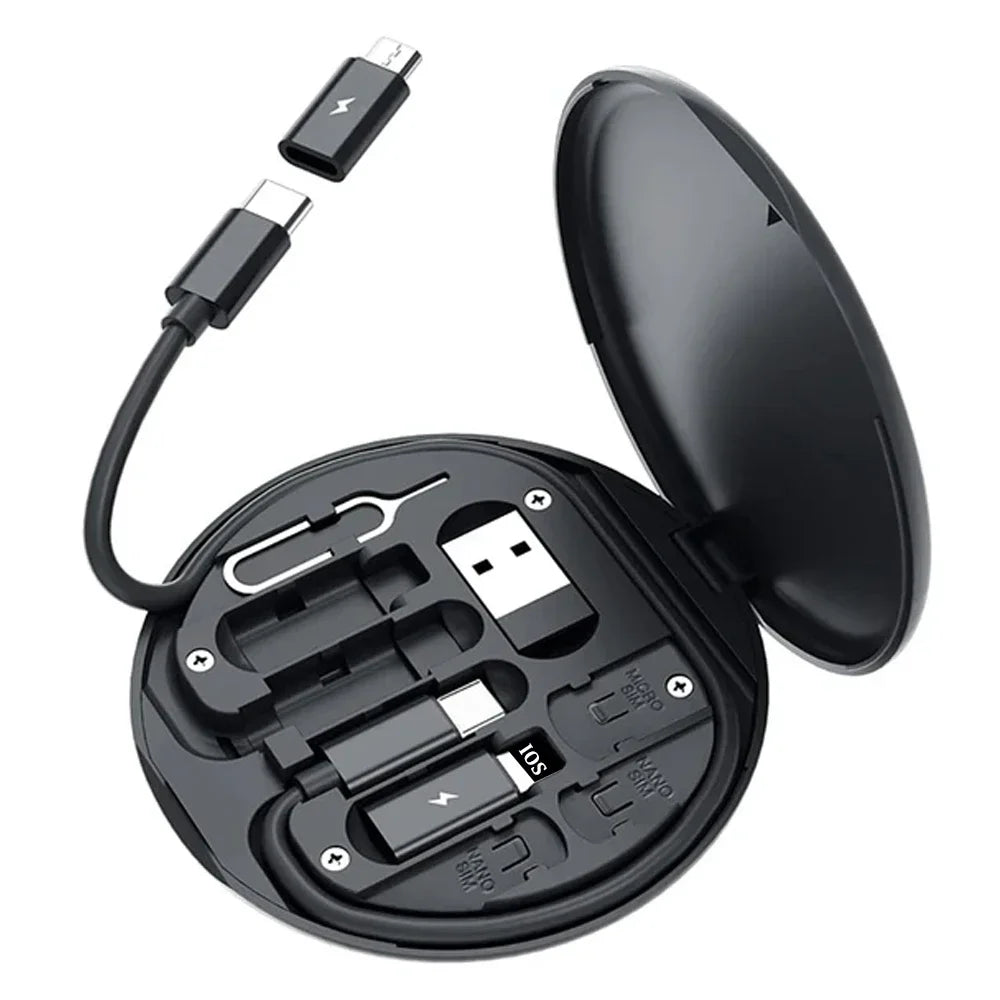 مجموعة كابلات محول شحن متعددة USB من النوع C إلى النوع C بقدرة 60 واط، مجموعة تحويل USB C إلى إضاءة، USB A والنوع C إلى Micro/النوع C/إضاءة
