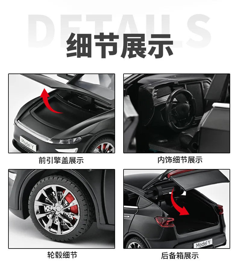 New 1:32 Model Y Electric SUV Metal Alloy Diecast Toy Car Model Sound And Light Children's Toy Collectibles Birthday Gift Friend