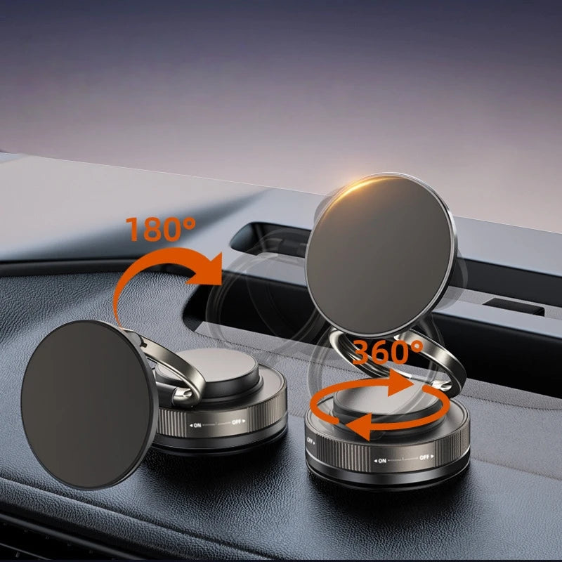 Car Mount Vacuum Magnetic Phone Holder 360° Adjustable Foldable Strong Suction Stand for GPS Phone Auto Dashboard Phone Support