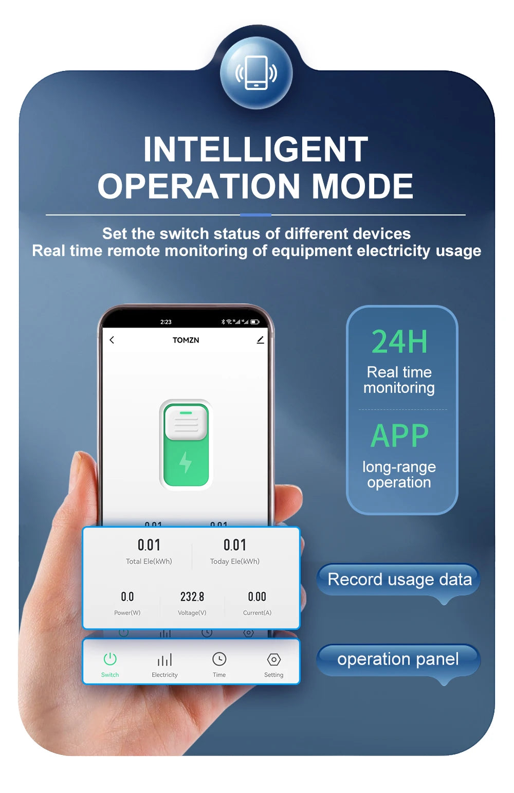 TUYA smartlife 1- 63A TOMZN 1P+N WIFI Smart Switch Energy Meter Kwh Metering Monitoring Circuit Breaker Timer Relay MCB