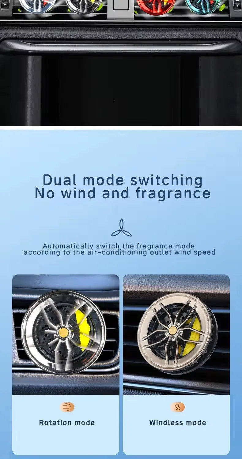 Rotatable Car Air Freshener Clip Auto Wheel Hub & Air Vent Fragrance Tire Fragrance Clips Decorative Car Accessories