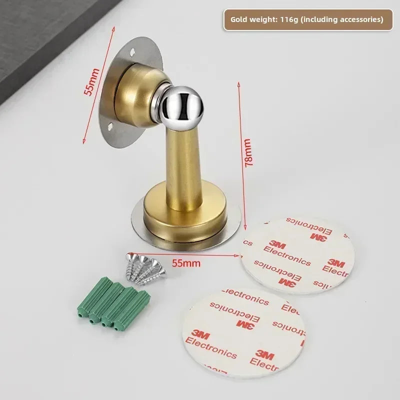 1PCS Stainless Steel Door Stopper Bathroom Magnetic Door Stop Heavy Duty Floor Wall Mount Wind-Proof Door Holder Hardware 2025