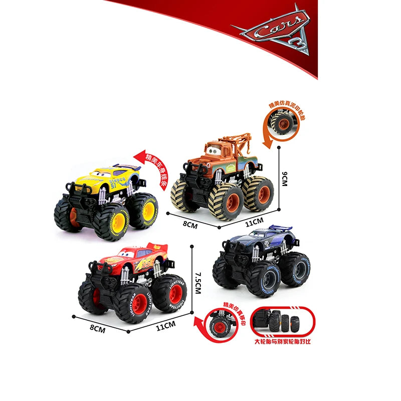 Pixar Cars 2 3 Wrestler Mater And Lightning Mcqueen Racing Series Metal Alloy Vehicle Toys For Kids High Legged Collectible Gift