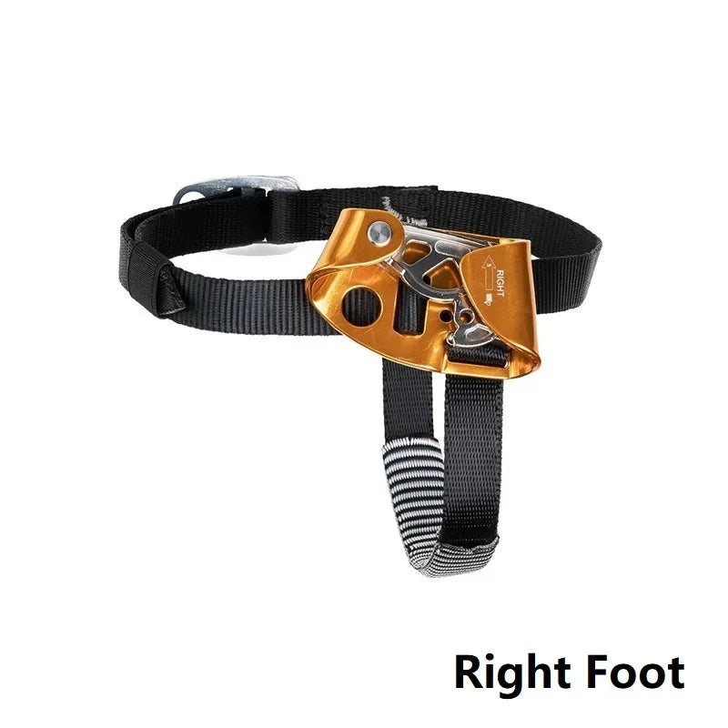 Outdoor Foot Ascender SRT Rock Climbing Riser With Pedal Belt Grasp Rope Gear Anti Fall Off Left Right Foot Ascend