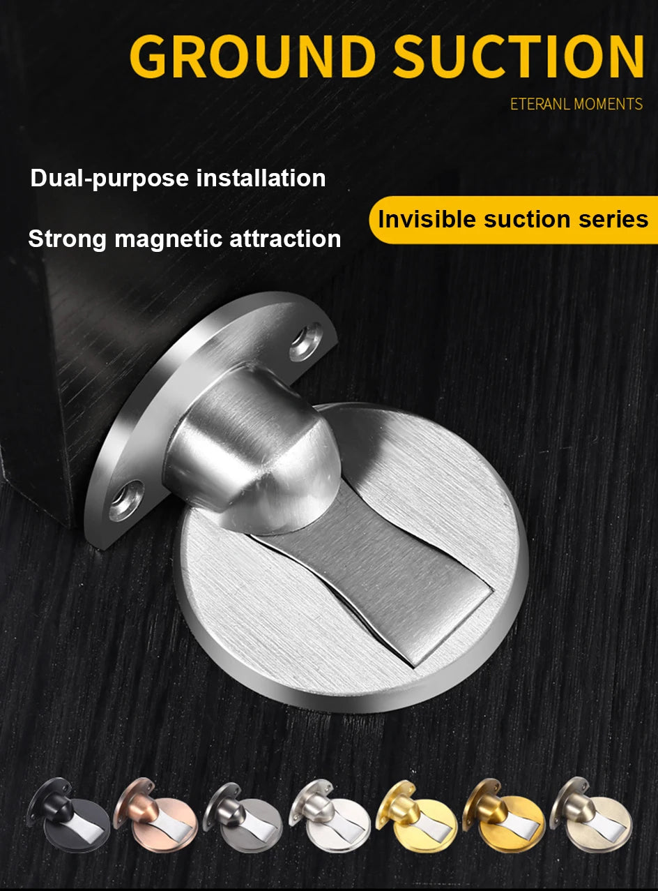 Magnetic Floor Door Stopper Mount Invisible Door Stops Heavy Duty Self Adhesive Wall Protector for Home Bedroom Doorstop