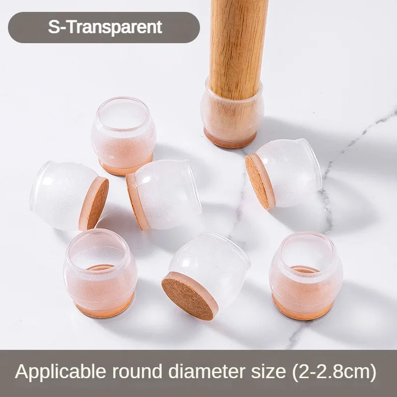 16/8/4Pcs Silicone Non-Slip Legs Pads Thick-soled Furniture Sofa Anti-noise Feet Cover Wood Floor From Scratches Protectors Mat