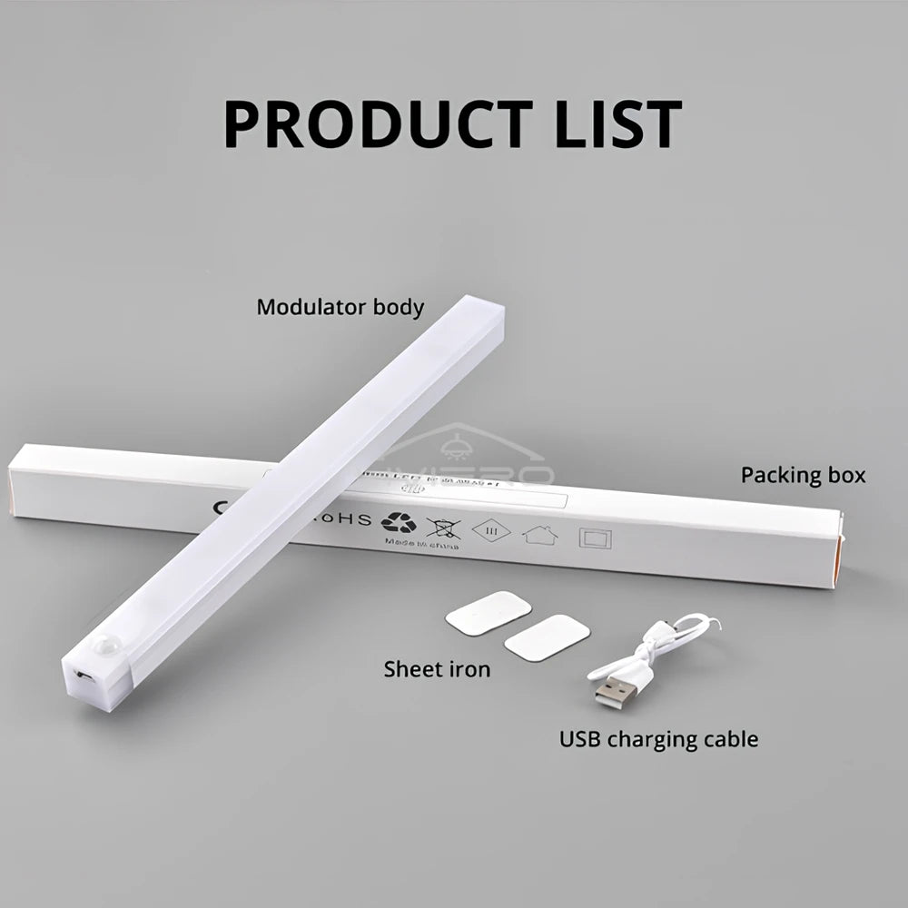 Wireless Motion Sensor Led Lamp Usb Rechargeable Night Light Kitchen Wardrobe Closet Living Decorative Lighting Smart Touch Bulb