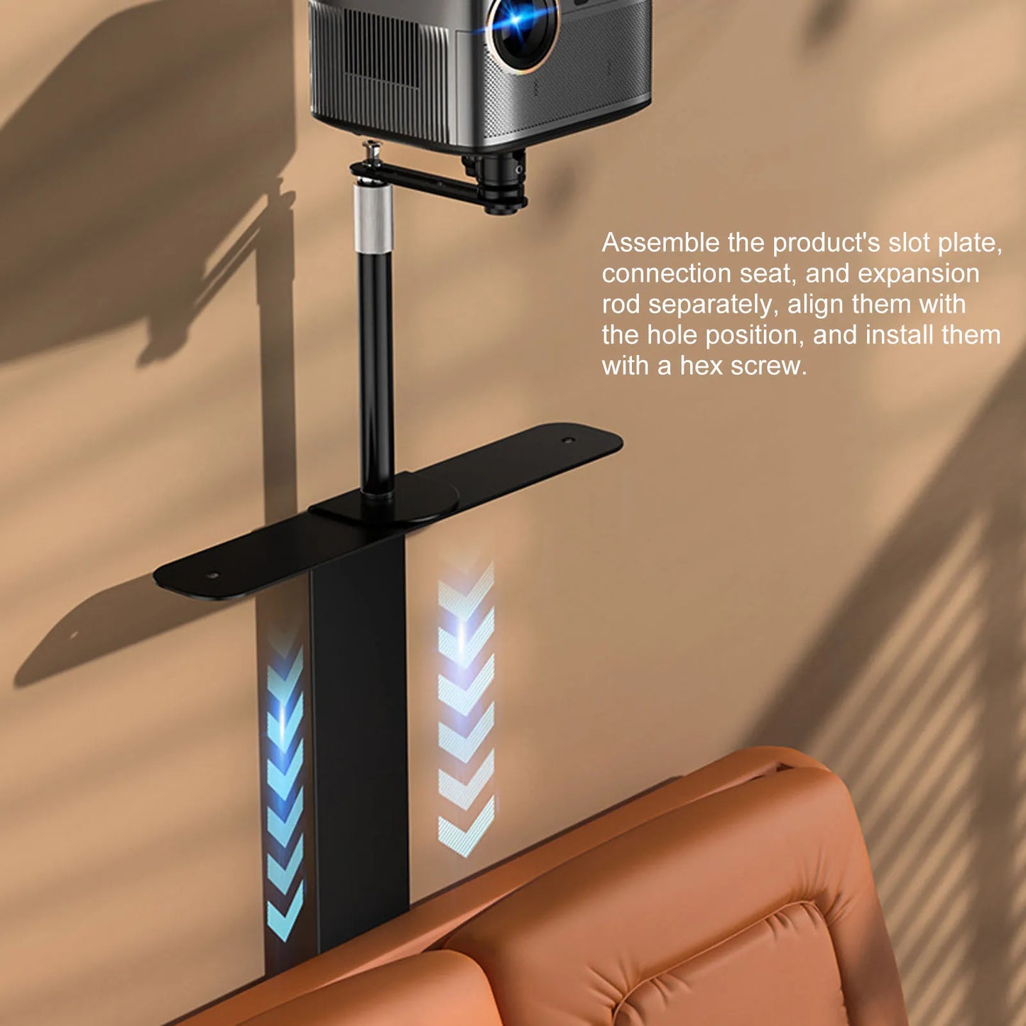 Adjustable Projector Stand Projector Stand 24‑40CM Adjustable Angle Projector Mount Holder 1/4in Thread for Sofa Bedside