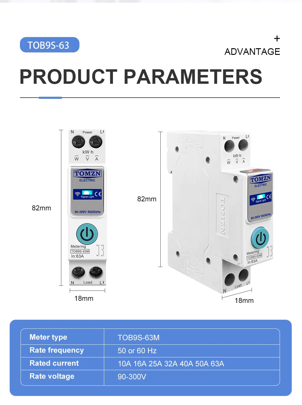 TUYA smartlife 1- 63A TOMZN 1P+N WIFI Smart Switch Energy Meter Kwh Metering Monitoring Circuit Breaker Timer Relay MCB