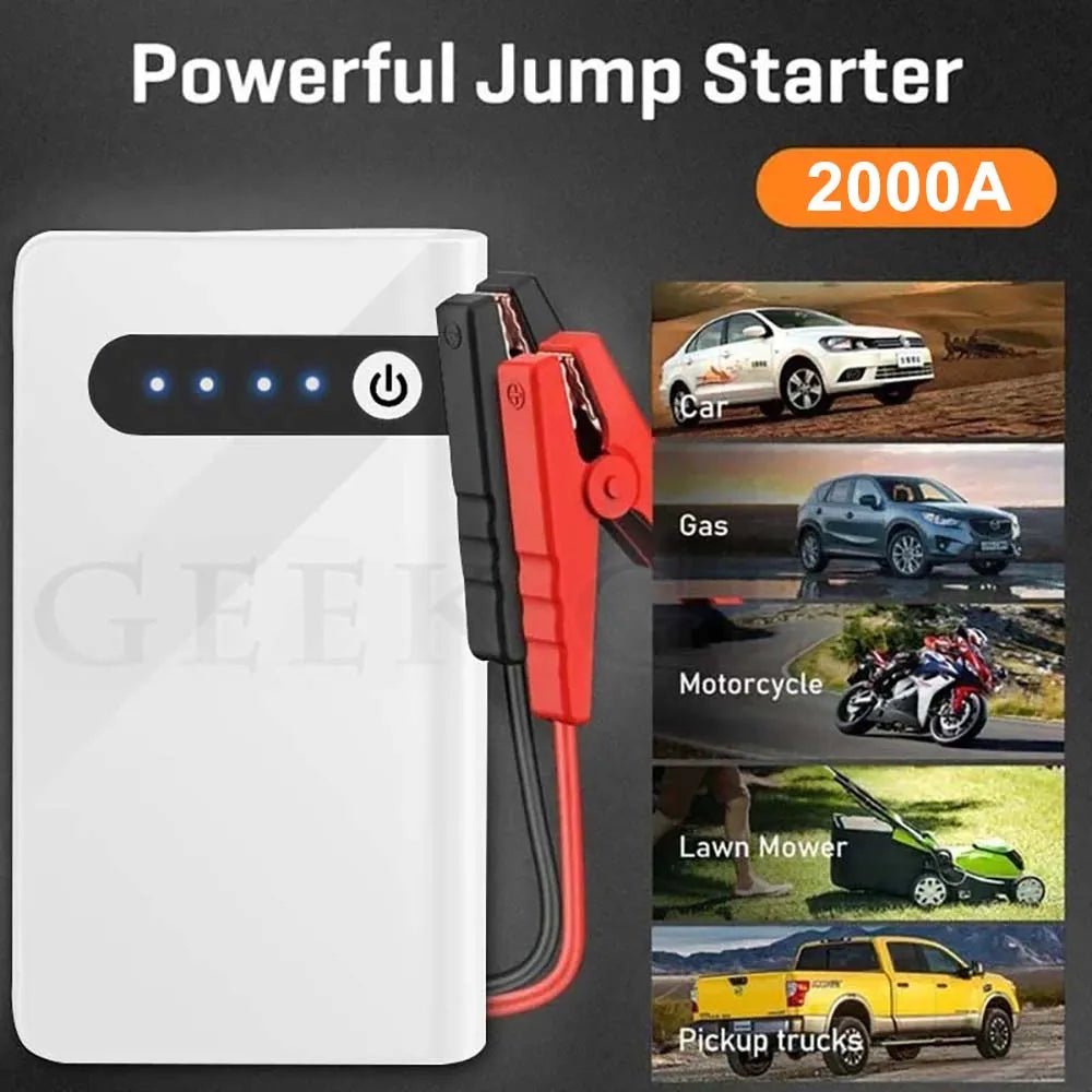 GKFLY 2000A Portable Car Jump Starter High Power Starting Device Car Battery Booster for Petrol / Diesel Cars