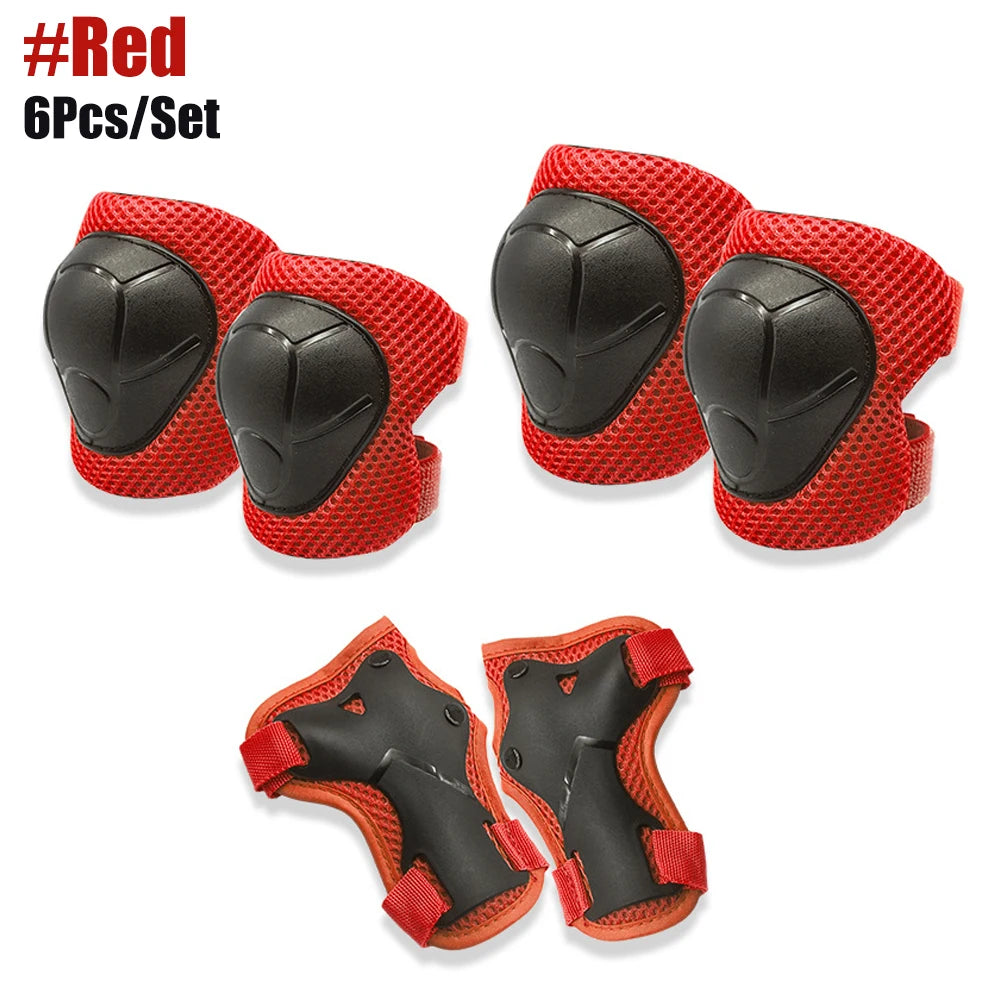 6PCS Kids Protective Gear Set Knee Pads for  3-14 Years Toddler Knee & Elbow Pads with Wrist Guards 3 in 1 for Skating Cycling