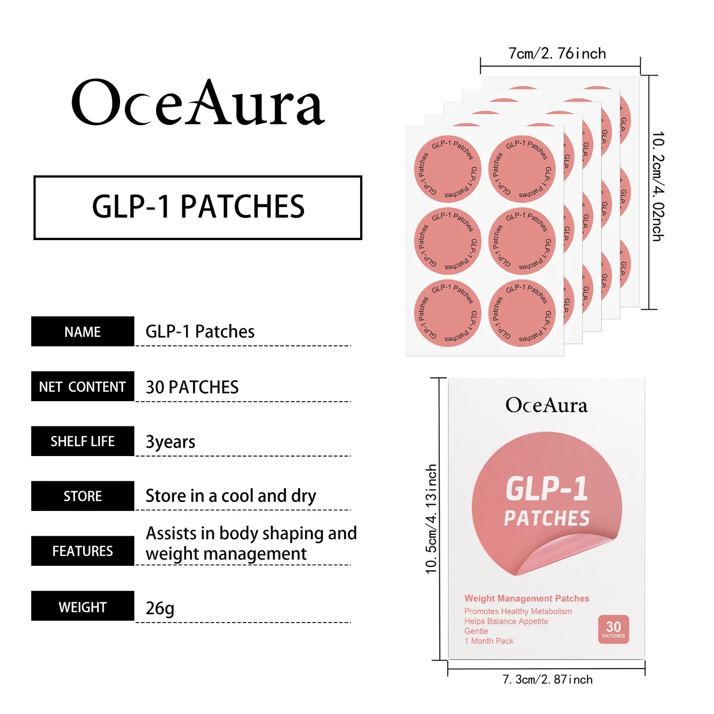 Body Shaping GLP-1 Patches Fat Burning Improve Stomach Belly Tighten Control Weigh Management Slimming Management Stickers Tools