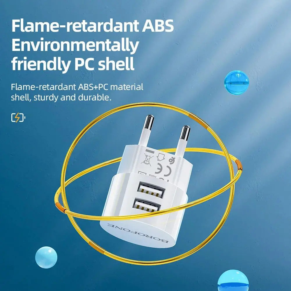 5V 2.1A White Dual USB Charger Quick Charge Wall Charger Mobile Phone Charging Mini Round Adapter Travel Charger