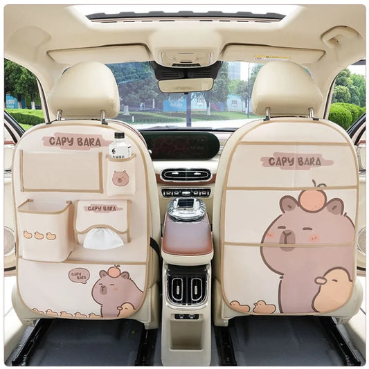 1PC Anti-Child-Kick Pad Car Seat Back Cover Protector for Kids Cartoon Auto Anti Kick Mat Storage Bag Waterproof Anti Kick Pad