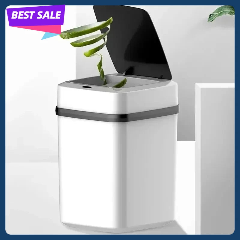 Bathroom sensor trash can, kitchen trash can, 13L large capacity, bathroom smart trash can, fully automatic smart trash can.
